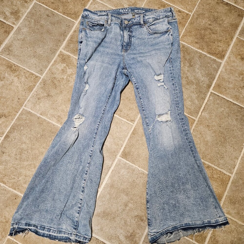 Torrid Womens Jeans Size 14R Perfect Super Flare Vintage Stretch Blue Pants